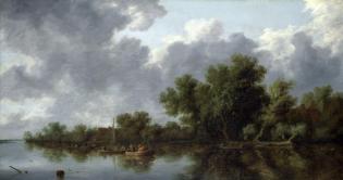 Картина Речной пейзаж, Саломон ван Рейсдал